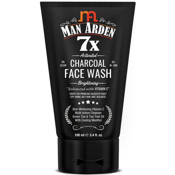 Man Arden 7X Activated Charcoal Face Wash Brightening, 100ml